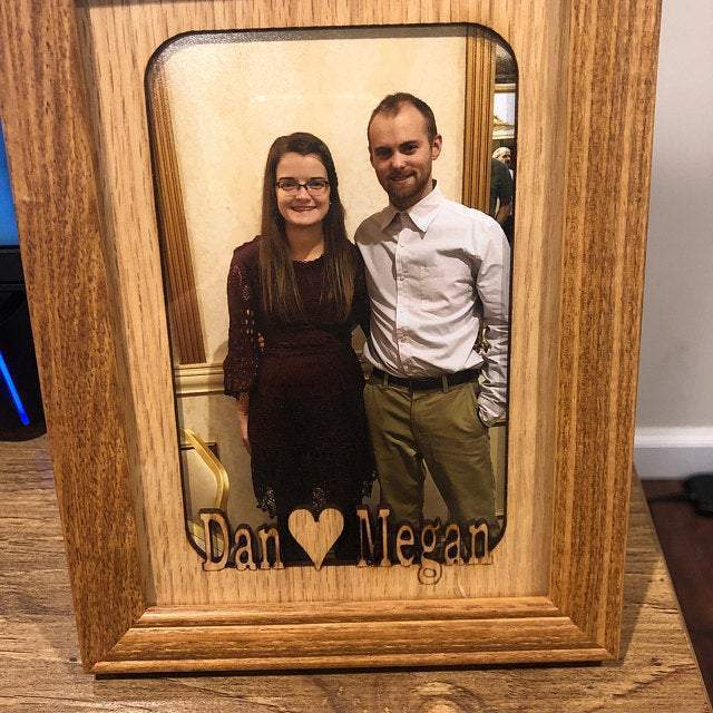 Couple's Name Picture Frame - 5x7 Frame Holds 4x6 Photo - Legacy Images - Picture Frames - 5x7 picture frame anniversary family laser engraved