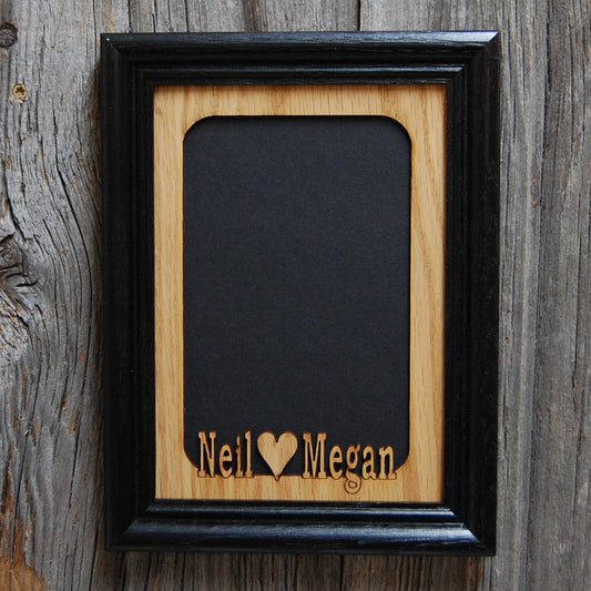 Couple's Name Picture Frame - 5x7 Frame Holds 4x6 Photo - Couple's Name Picture Frame - 5x7 Frame Holds 4x6 Photo - Couple's Name Picture Frame, Picture Frame, home decor, laser engraved - Legacy Images - Legacy Images - Picture Frames - Legacy Images - Picture Frames
