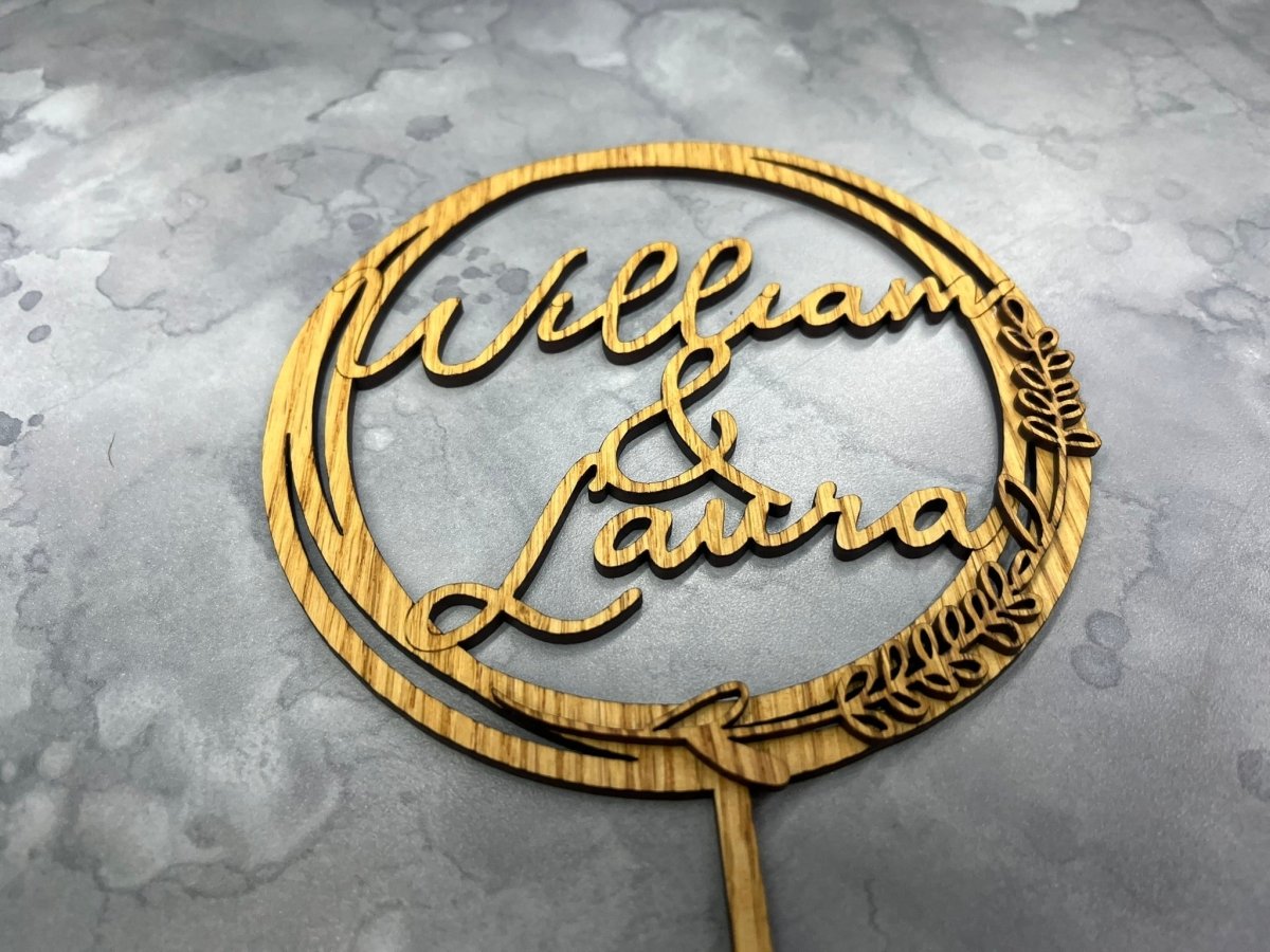 Couples Names Wedding Cake Topper - Legacy Images - Cake Decorating Supplies - cake topper wedding laser engraved