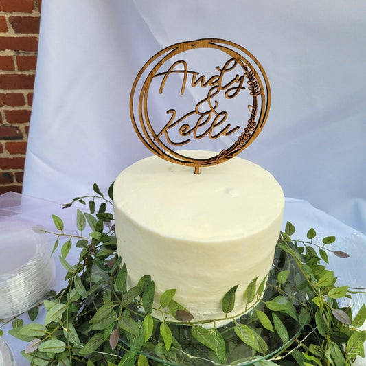 Couples Names Wedding Cake Topper - Legacy Images - Cake Decorating Supplies - cake topper wedding laser engraved