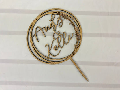 Couples Names Wedding Cake Topper - Legacy Images - Cake Decorating Supplies - cake topper wedding laser engraved