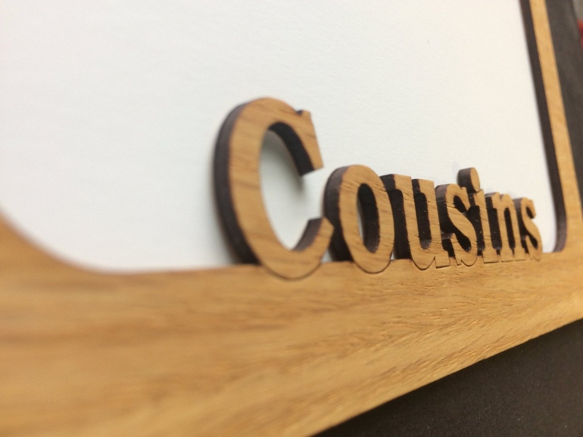 Cousins Picture Frame - 5x7 Frame Holds 4x6 Photo - Legacy Images - Picture Frames - 5x7 picture frame cousins family laser engraved
