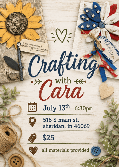 Crafting With Cara - Classes at The Craft Room - Legacy Images - TCR The Craft Room laser engraved