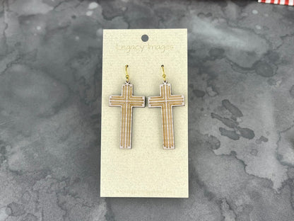 Cross Dangle Earrings - Legacy Images - Earrings - dangle earrings Earrings holiday laser engraved