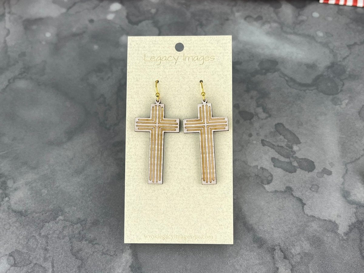 Cross Dangle Earrings - Legacy Images - Earrings - dangle earrings Earrings holiday laser engraved