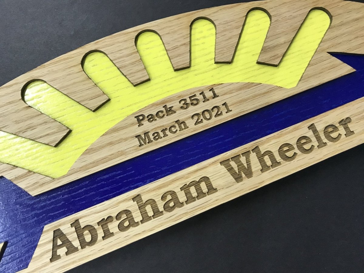 Cub Scout Arrow of Light Award Plaque - Legacy Images - Novelty Signs - date hobbies name laser engraved