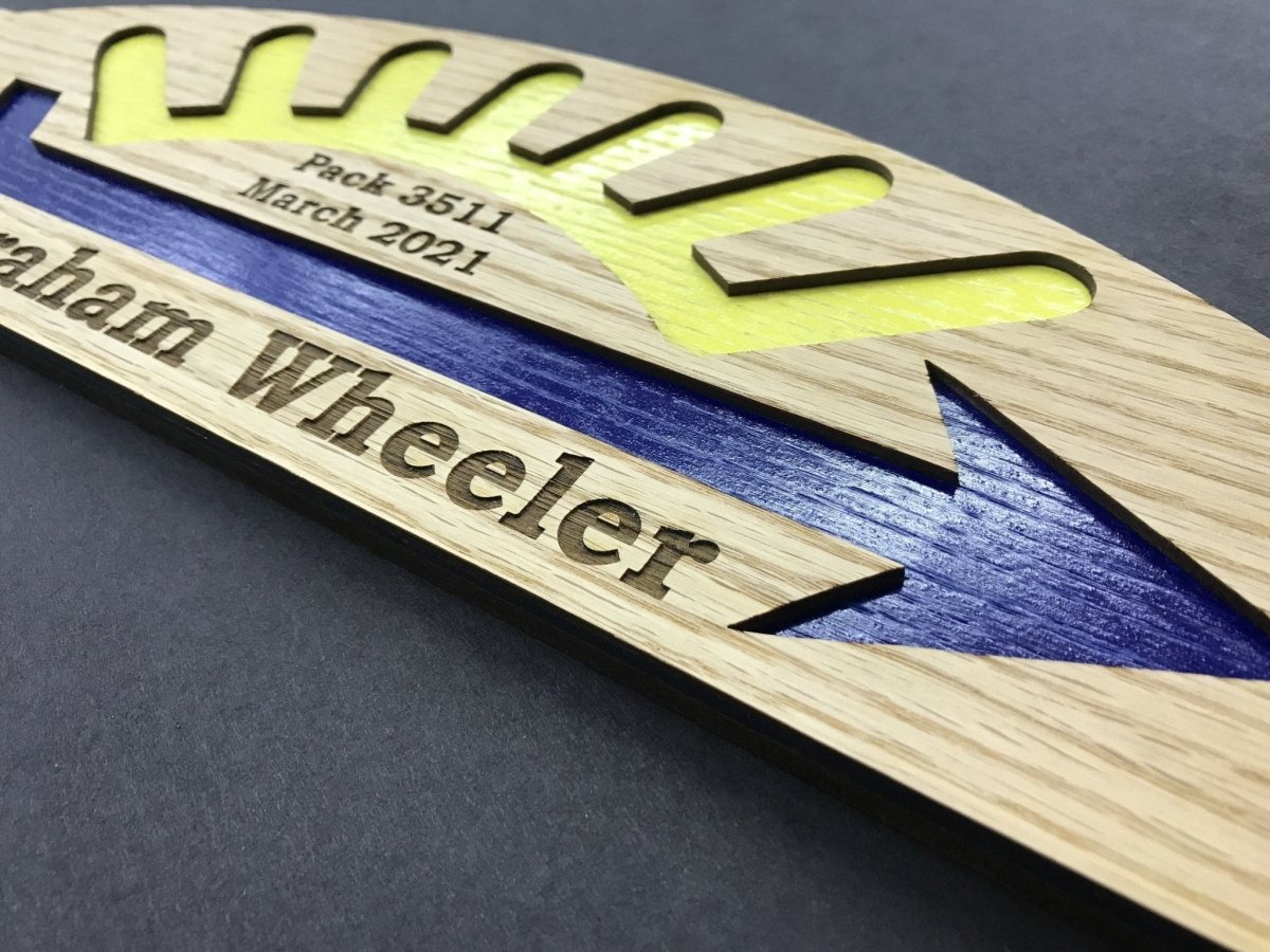 Cub Scout Arrow of Light Award Plaque - Legacy Images - Novelty Signs - date hobbies name laser engraved