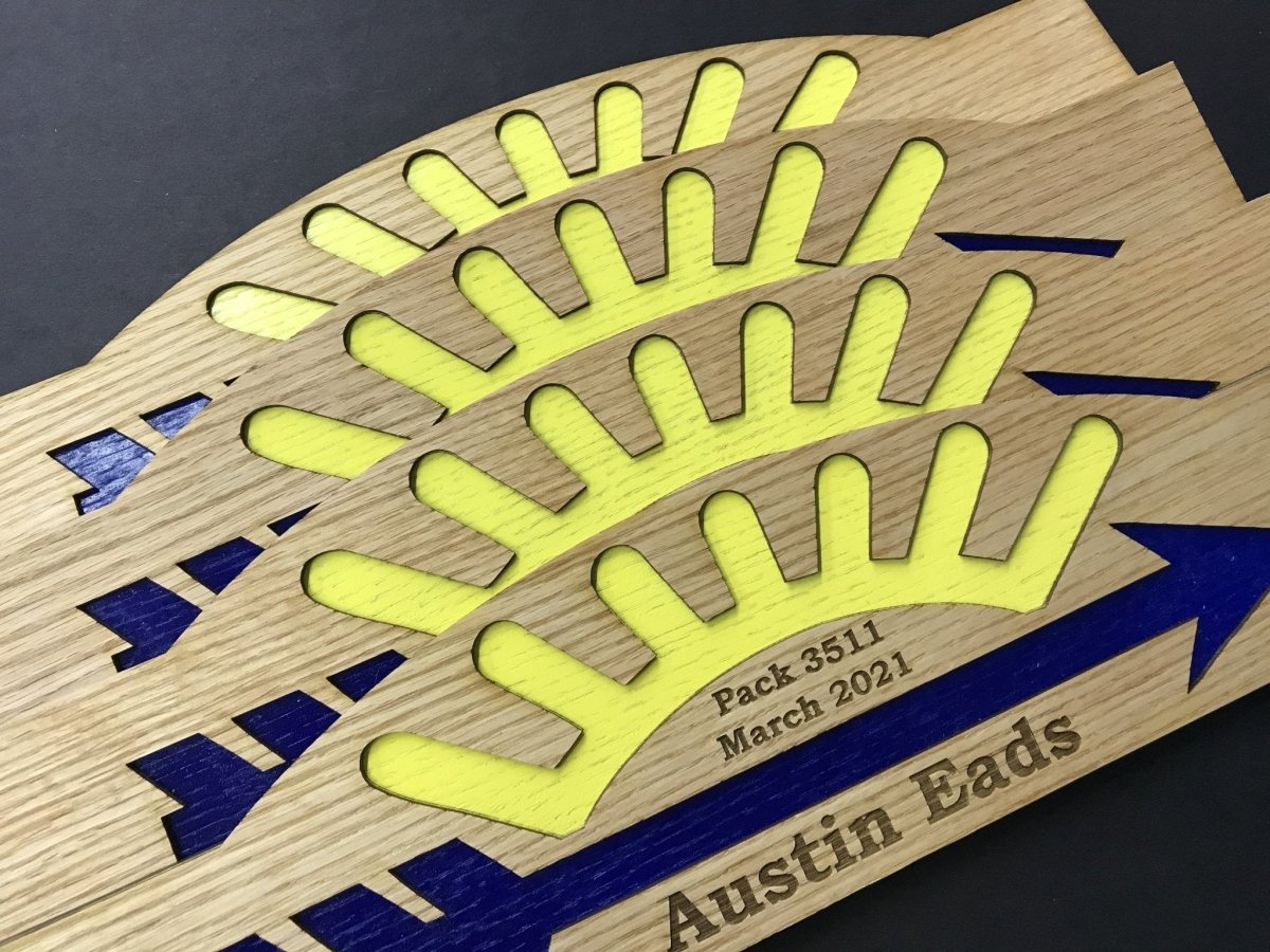 Cub Scout Arrow of Light Award Plaque - Legacy Images - Novelty Signs - date hobbies name laser engraved