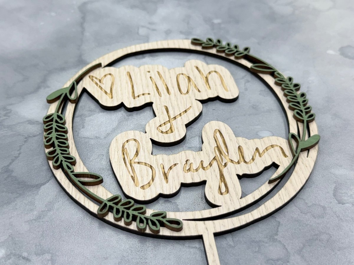 Cake topper with handwriting