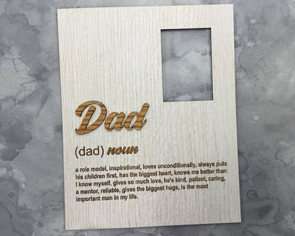 Dad (noun) Frame - Legacy Images - 11x14 Picture Frame 8x10 picture frame dad laser engraved