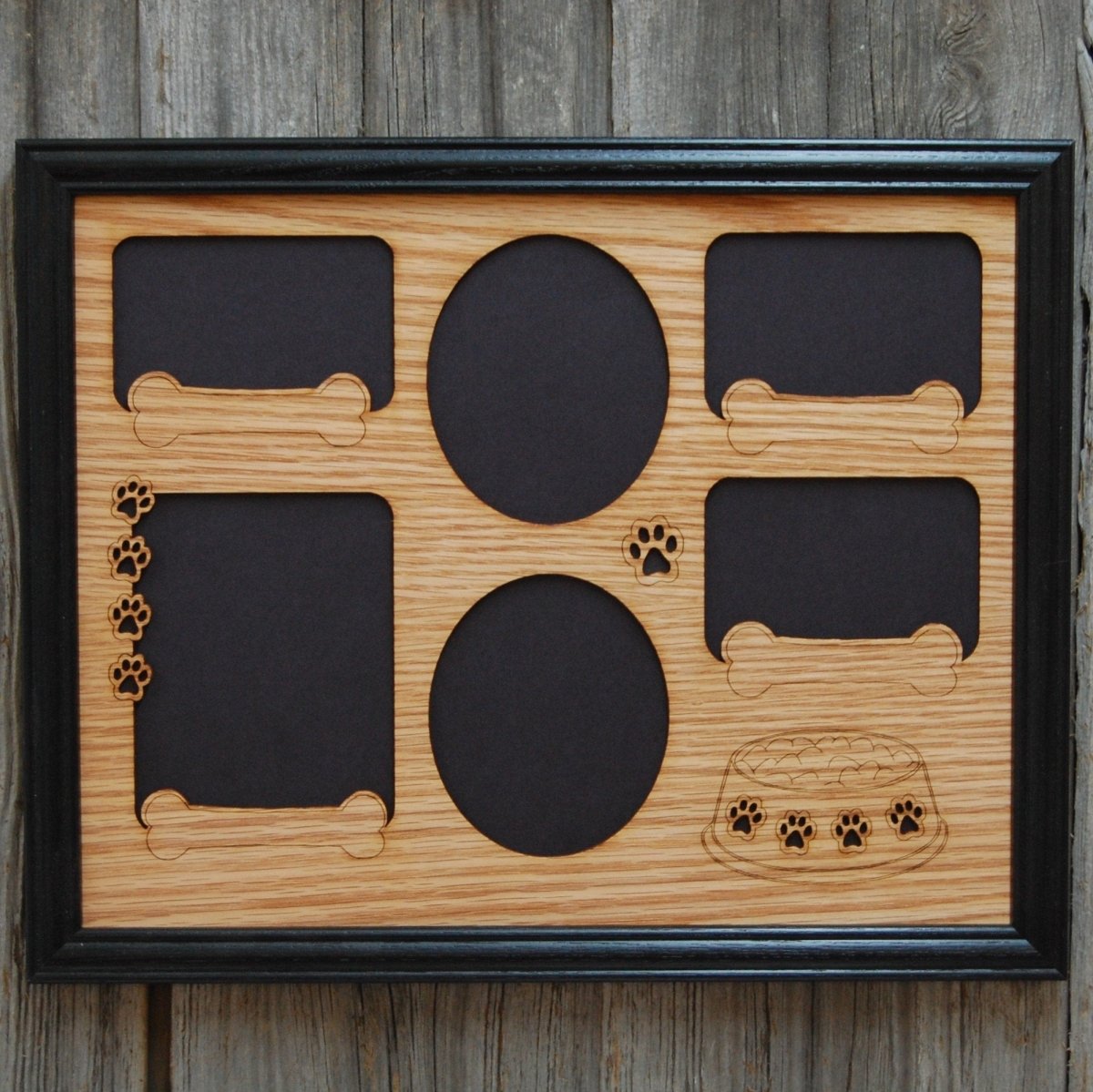 Dog Bowl & Bones Picture Frame 11"x14" - Legacy Images - Picture Frames - 11x14 Picture Frame dog pets laser engraved