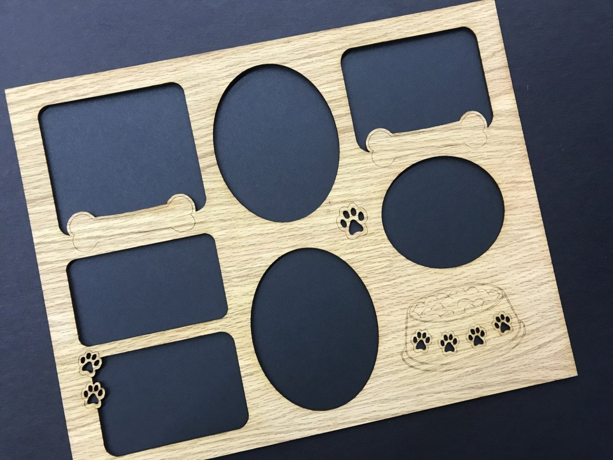 Dog Bowl & Bones Picture Frame 11"x14" - Legacy Images - Picture Frames - 11x14 Picture Frame dog pets laser engraved