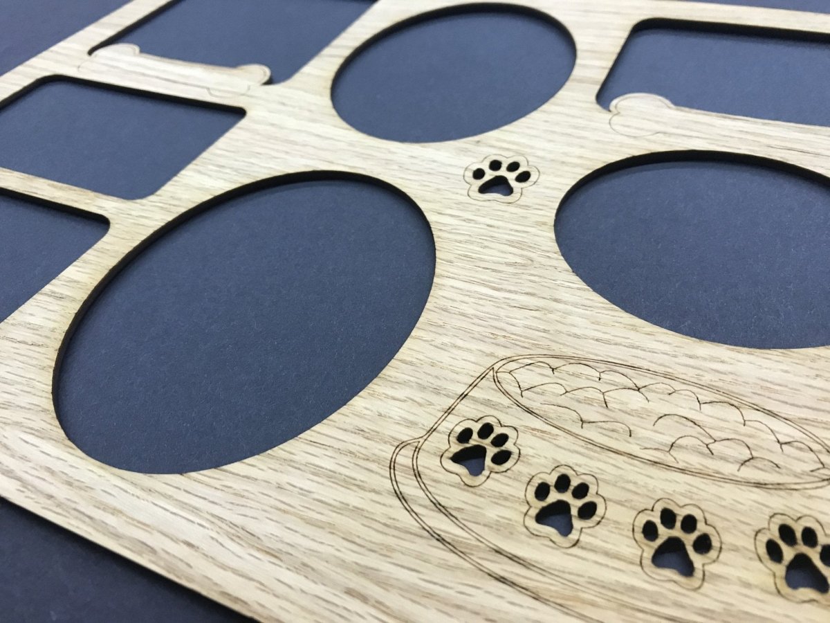 Dog Bowl & Bones Picture Frame 11"x14" - Legacy Images - Picture Frames - 11x14 Picture Frame dog pets laser engraved