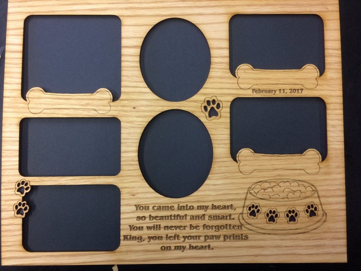 Dog Bowl & Bones Picture Frame 11"x14" - Legacy Images - Picture Frames - 11x14 Picture Frame dog pets laser engraved