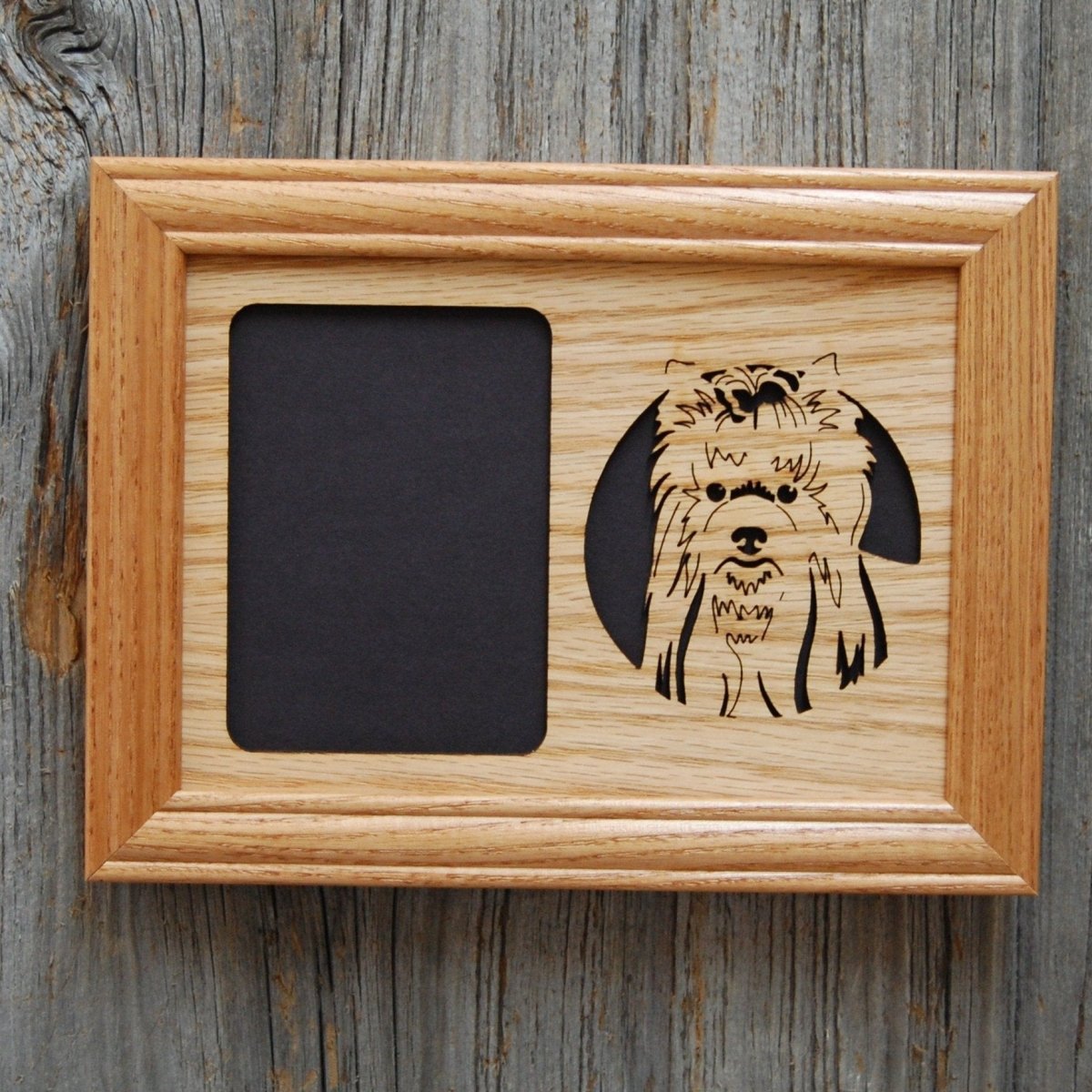Dog Portrait Picture Frame - 5x7 Frame Holds a 3x4 Photo - Legacy Images - Picture Frames - 5x7 picture frame breed dog laser engraved