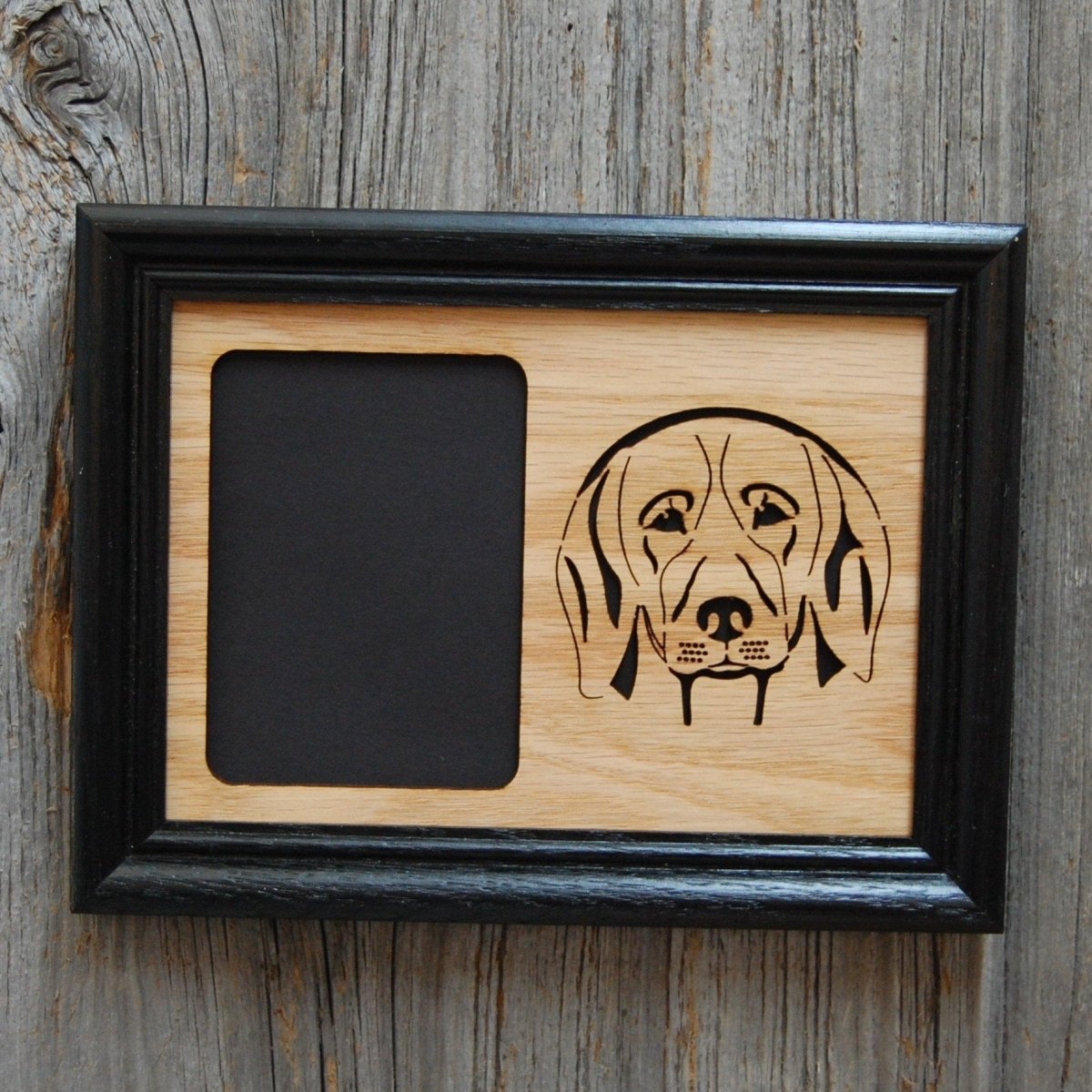 Dog Portrait Picture Frame - 5x7 Frame Holds a 3x4 Photo - Legacy Images - Picture Frames - 5x7 picture frame breed dog laser engraved