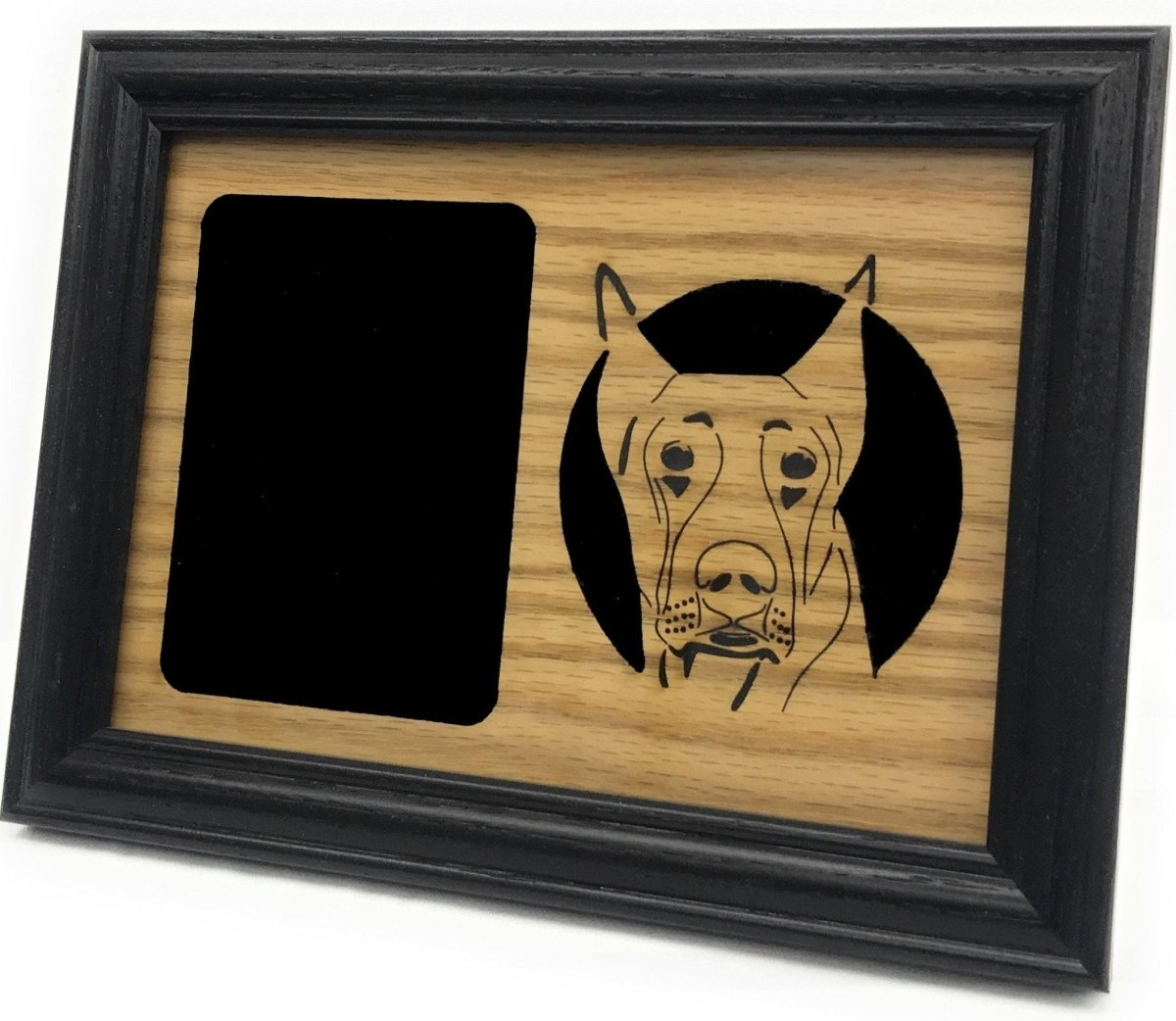 Dog Portrait Picture Frame - 5x7 Frame Holds a 3x4 Photo - Legacy Images - Picture Frames - 5x7 picture frame breed dog laser engraved