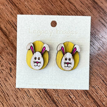 Easter Bunny Earrings - Studs - Legacy Images - Earrings - Earrings easter holiday laser engraved
