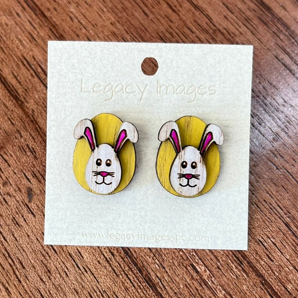 Easter Bunny Earrings - Studs - Legacy Images - Earrings - Earrings easter holiday laser engraved