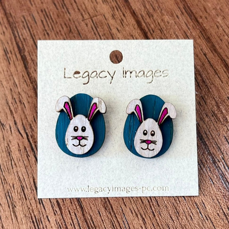 Easter Bunny Earrings - Studs - Legacy Images - Earrings - Earrings easter holiday laser engraved