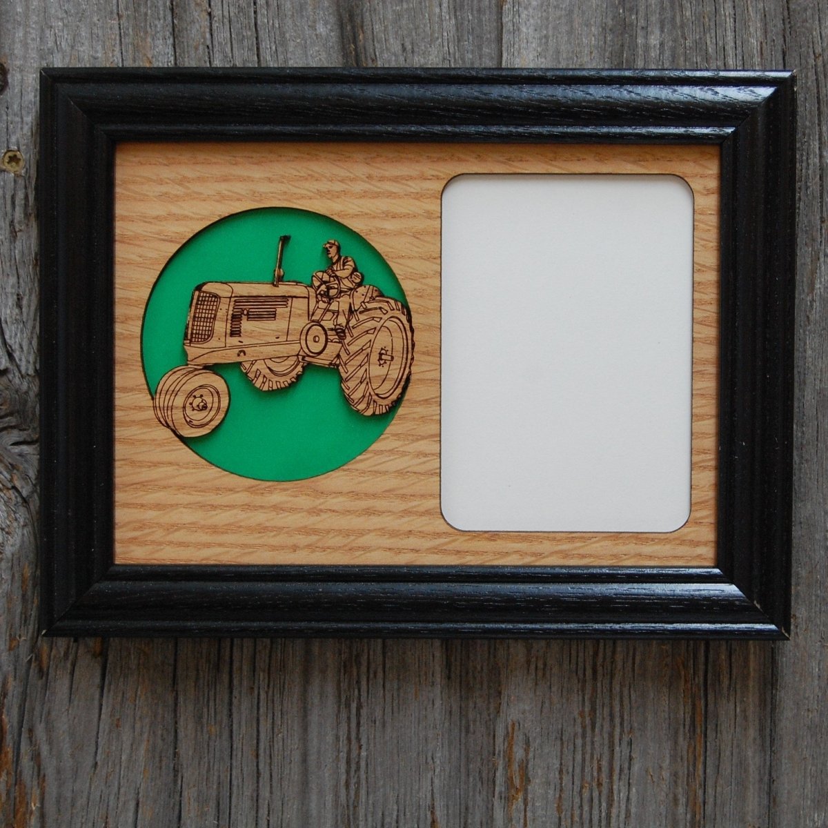 Farm Tractor Picture Frame - 5x7 Frame Hold 3x4 Photo - Legacy Images - Picture Frames - 5x7 picture frame farm father's day gift laser engraved