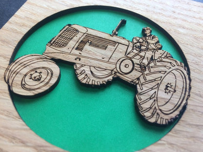 Farm Tractor Picture Frame - 5x7 Frame Hold 3x4 Photo - Legacy Images - Picture Frames - 5x7 picture frame farm father's day gift laser engraved