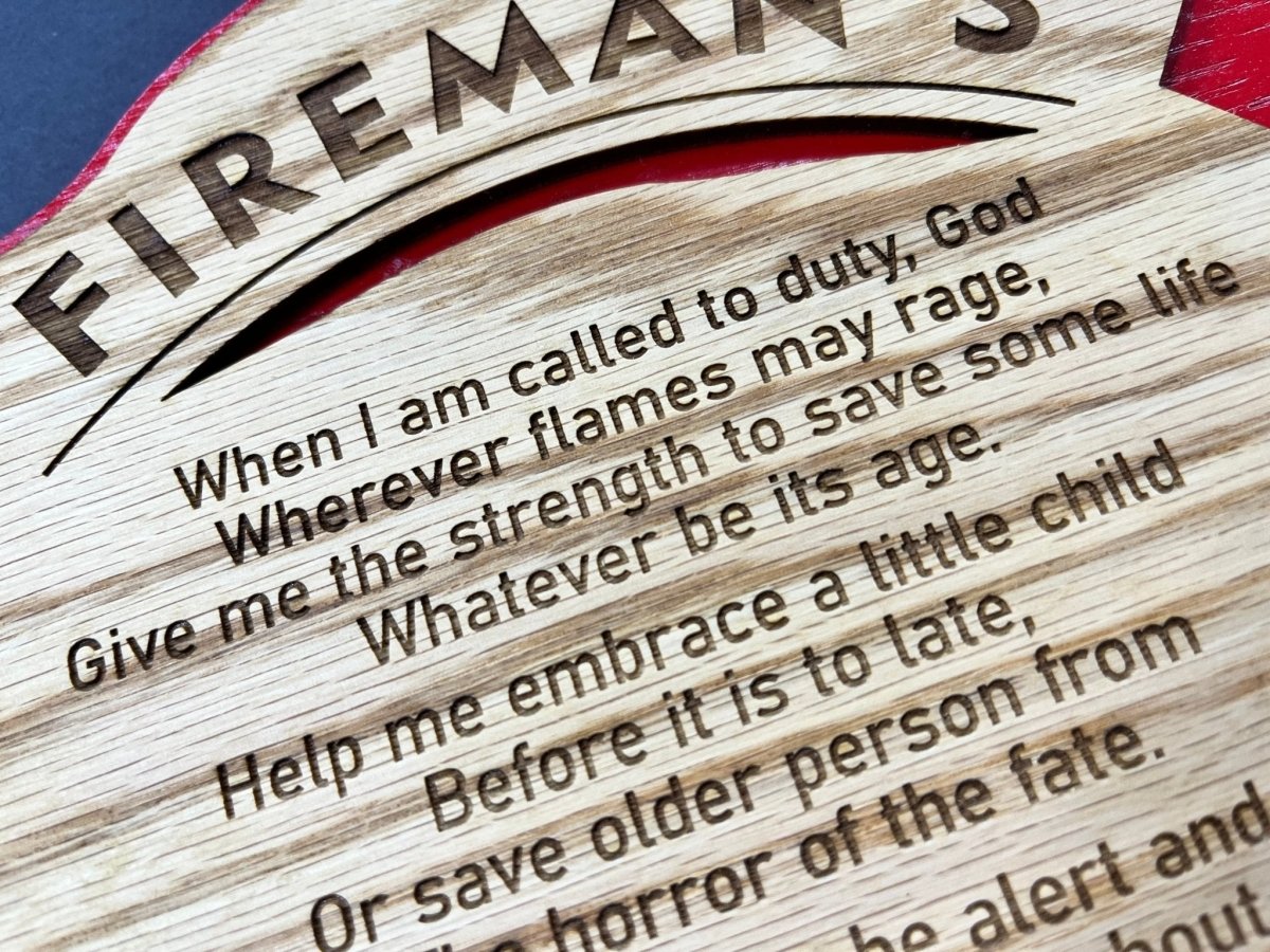 Fireman's Prayer Sign - Legacy Images - Novelty Signs - firefighter occupations sign laser engraved