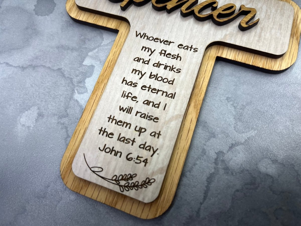 First Communion Ornament - Personalized with Name and Date - Legacy Images - Ornament - cord date name laser engraved