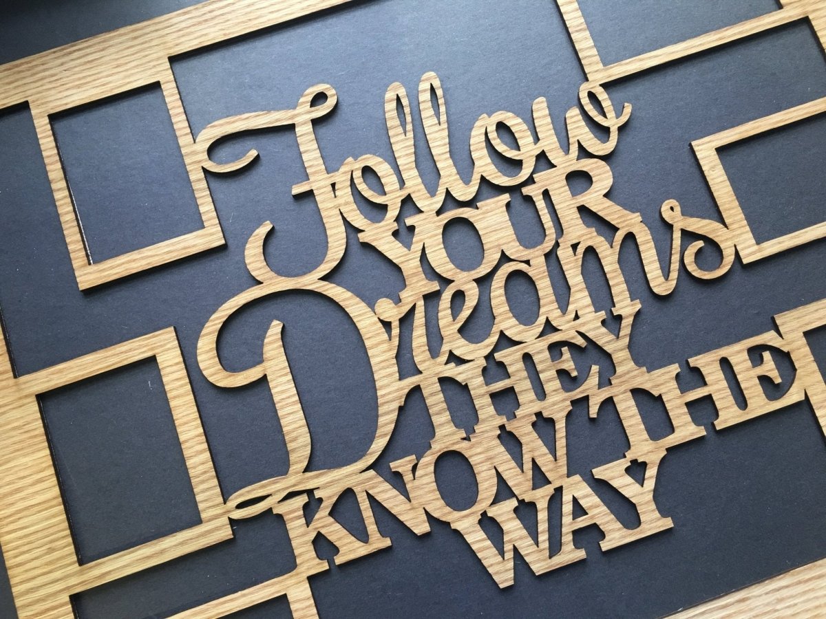 Follow Your Dreams Collage Picture Frame 16"x20" - Legacy Images - Picture Frames - 16x20 picture frame collage frame follow your dreams laser engraved