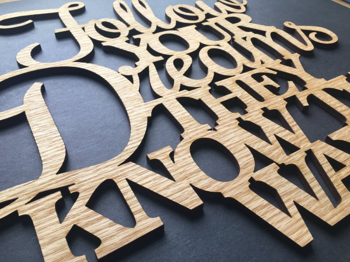 Follow Your Dreams Sign Wall Decor - Legacy Images - Novelty Signs - cord follow your dreams sign laser engraved