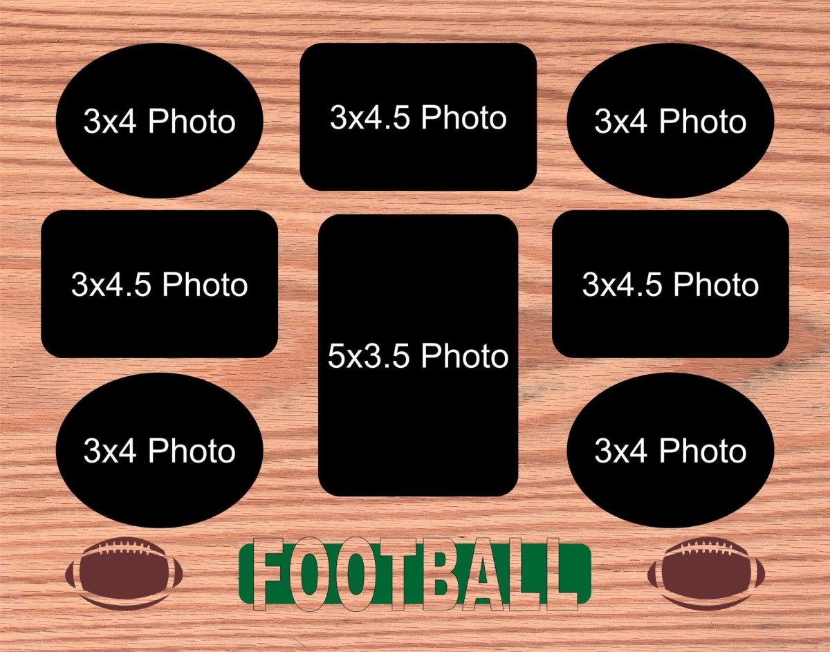 Football Picture Frame - Legacy Images - Picture Frames - 11x14 Picture Frame FCS football laser engraved