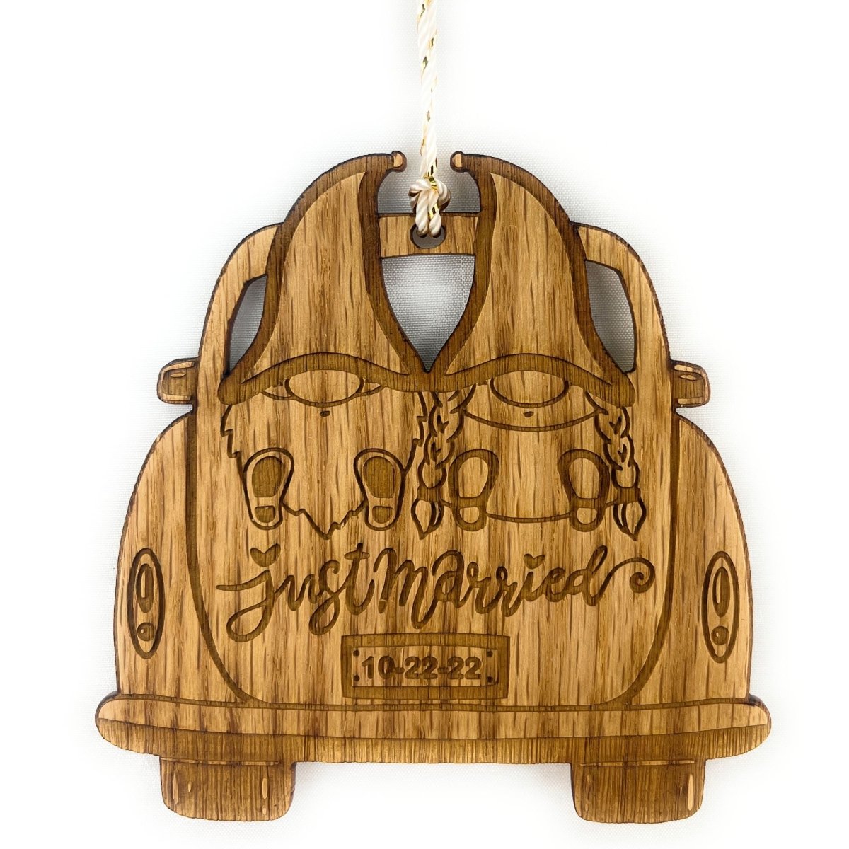 Gnome Wedding Ornament - Legacy Images - Holiday Ornaments - christmas date letter laser engraved