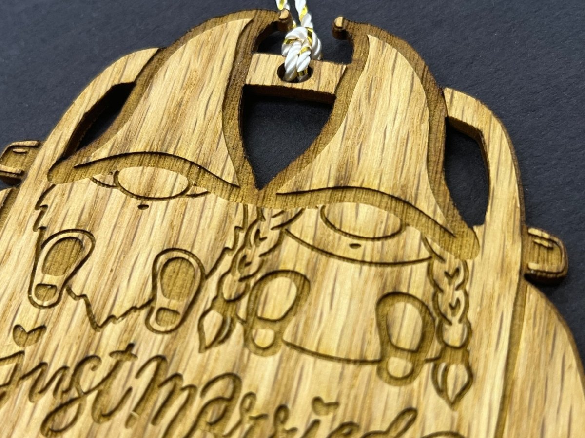 Gnome Wedding Ornament - Legacy Images - Holiday Ornaments - christmas date letter laser engraved