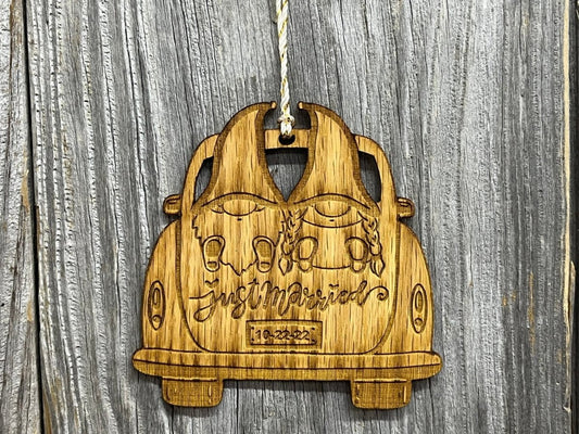 Gnome Wedding Ornament - Legacy Images - Holiday Ornaments - christmas date letter laser engraved