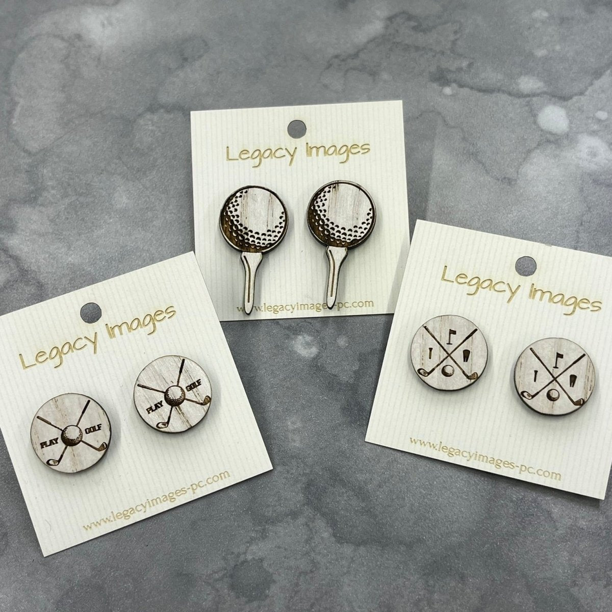 Golf Earrings - Legacy Images - Earrings - Earrings sports stud earrings laser engraved