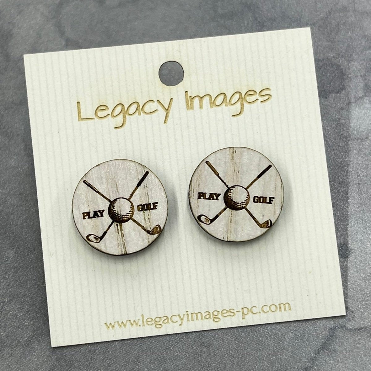 Golf Earrings - Legacy Images - Earrings - Earrings sports stud earrings laser engraved
