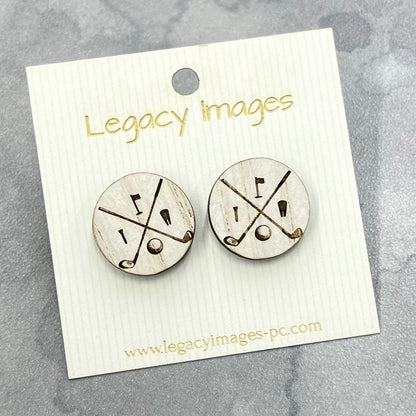 Golf Earrings - Legacy Images - Earrings - Earrings sports stud earrings laser engraved