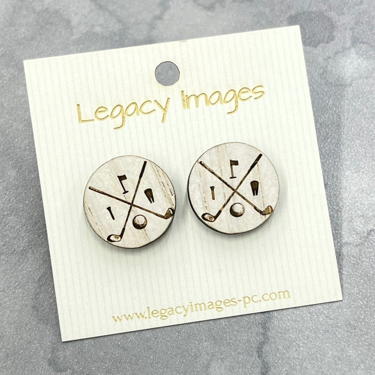Golf Earrings - Legacy Images - Earrings - Earrings sports stud earrings laser engraved