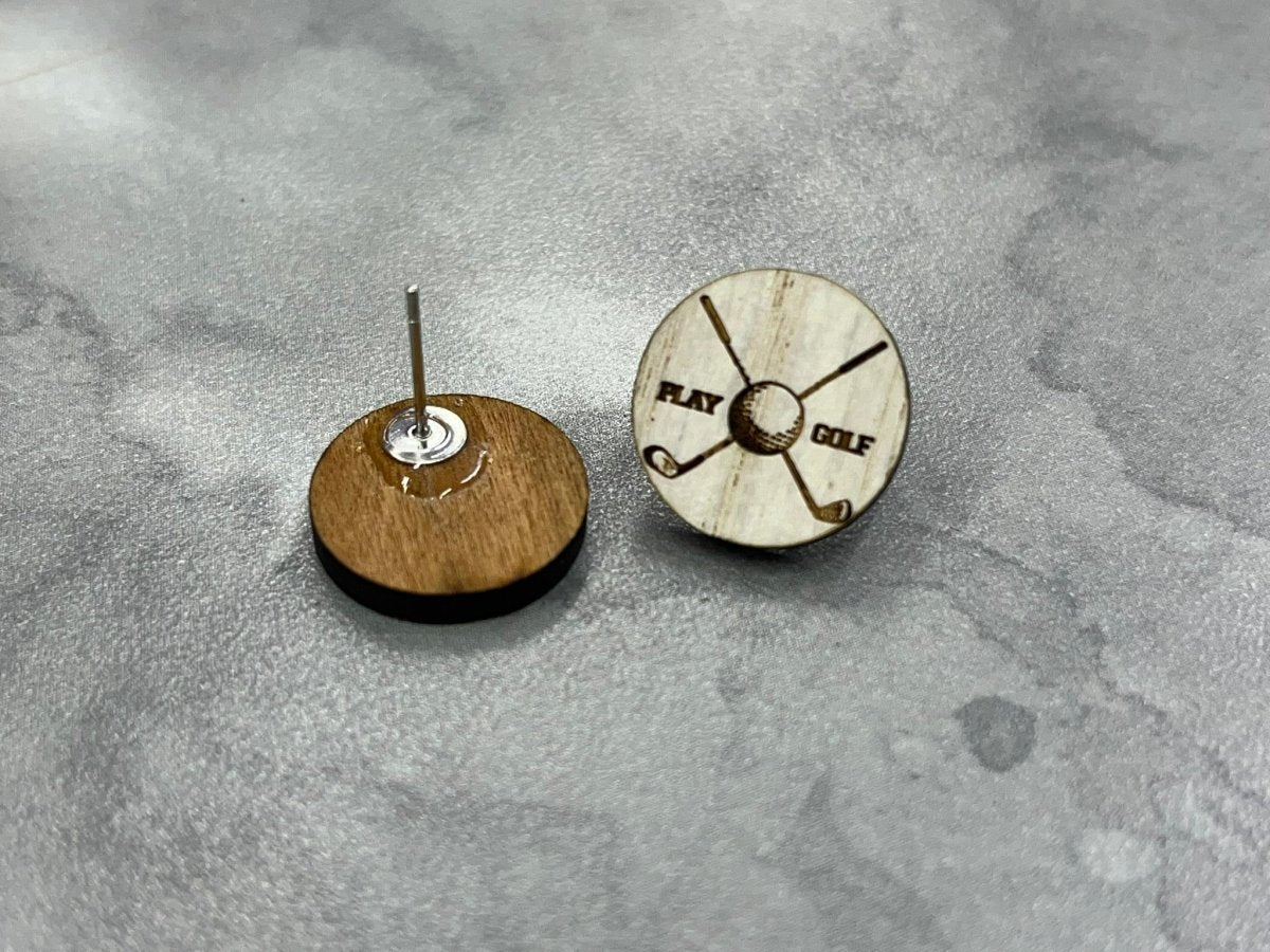 Golf Earrings - Legacy Images - Earrings - Earrings sports stud earrings laser engraved
