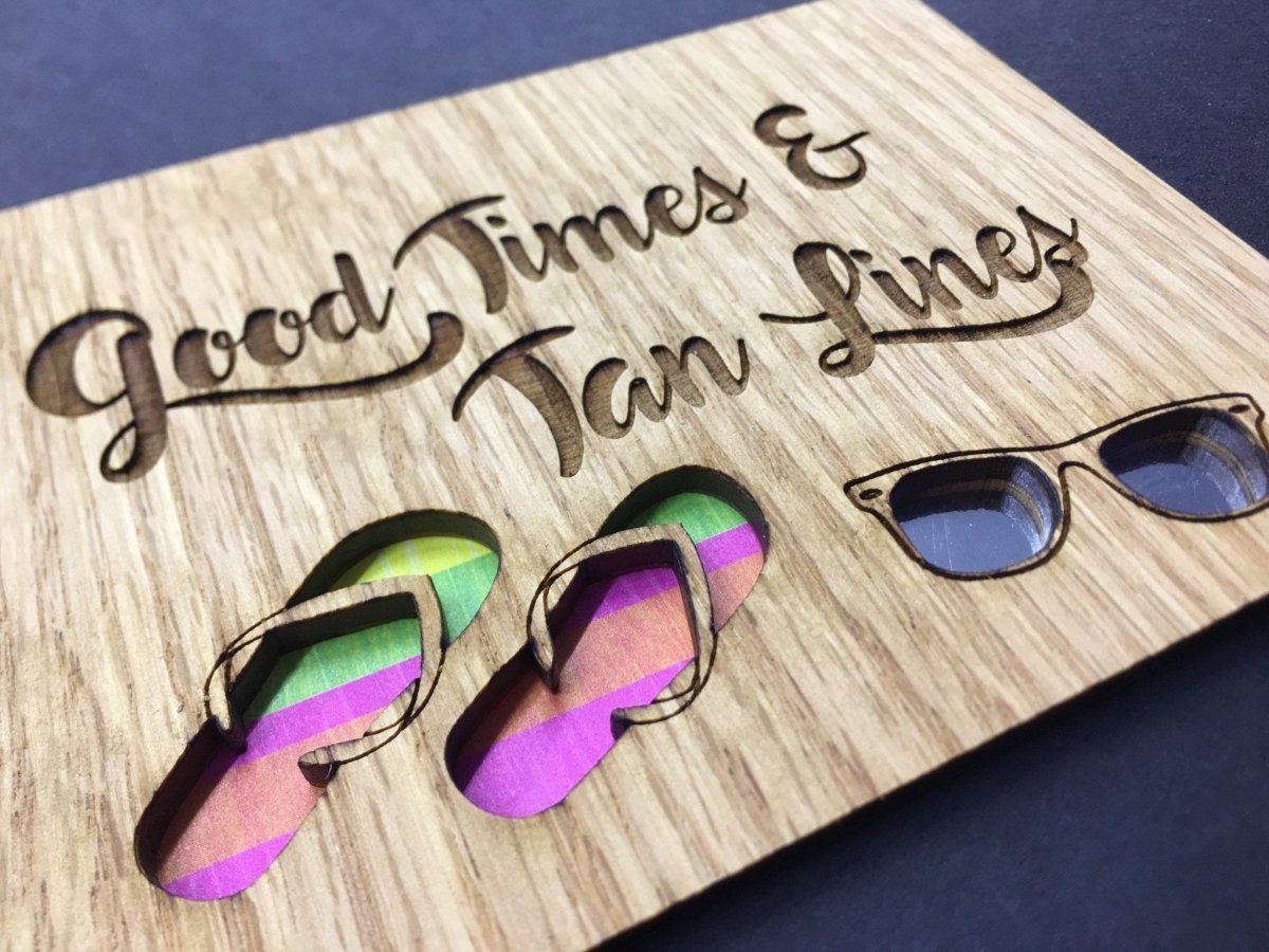 Good Times & Tan Lines Picture Frame - 5x7 Frame Hold 3x4 Photo - Legacy Images - Picture Frames - 5x7 picture frame beach hobbies laser engraved