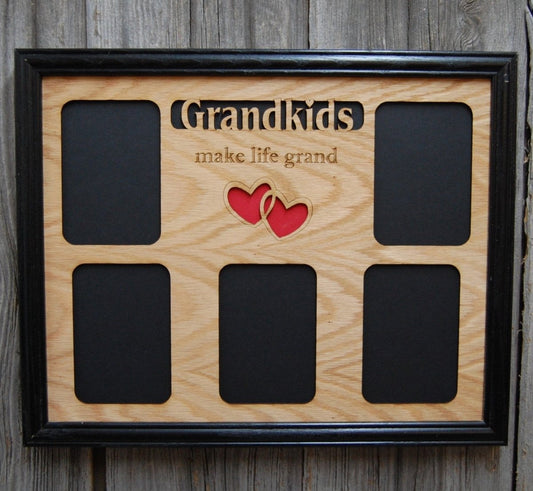 Grandkids Make Life Grand Picture Frame 11"x14" - Legacy Images - Picture Frames - 11x14 Picture Frame family grandkids laser engraved