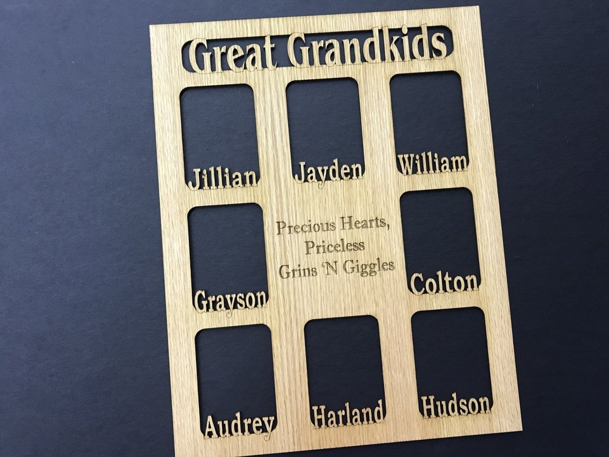 Grandkids Name Picture Frame 11"x14" - Legacy Images - Picture Frames - 11x14 Picture Frame custom grandkids family laser engraved