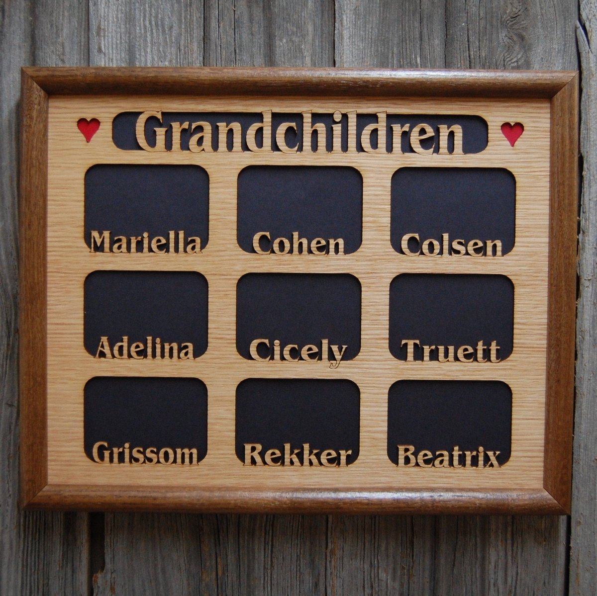 Grandkids Name Picture Frame 11"x14" - Legacy Images - Picture Frames - 11x14 Picture Frame custom grandkids family laser engraved