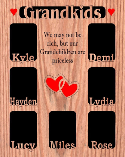 Grandkids Name Picture Frame 16"x20" - Legacy Images - Picture Frames - 16x20 picture frame custom grandkids family laser engraved