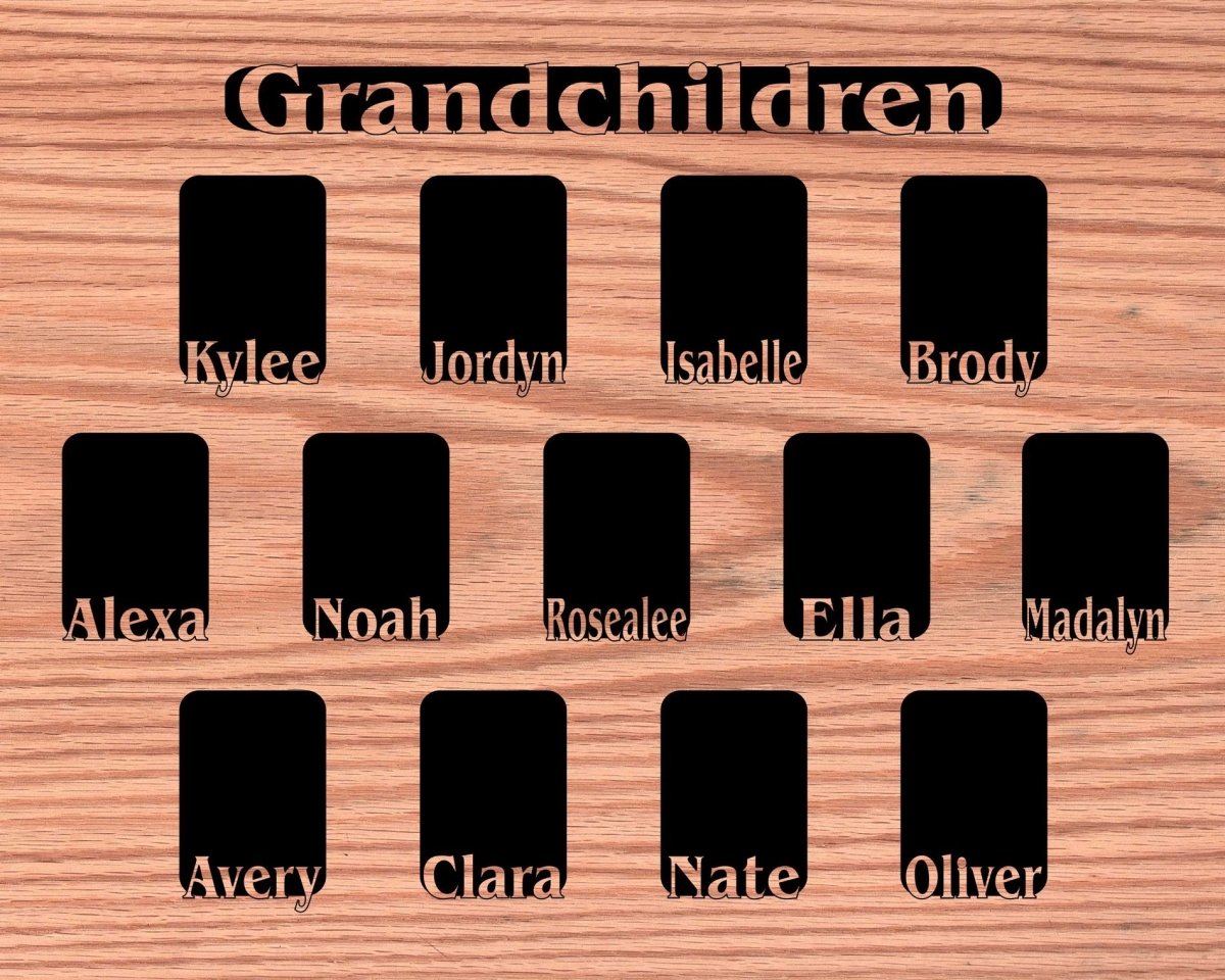 Grandkids Name Picture Frame 16"x20" - Legacy Images - Picture Frames - 16x20 picture frame custom grandkids family laser engraved