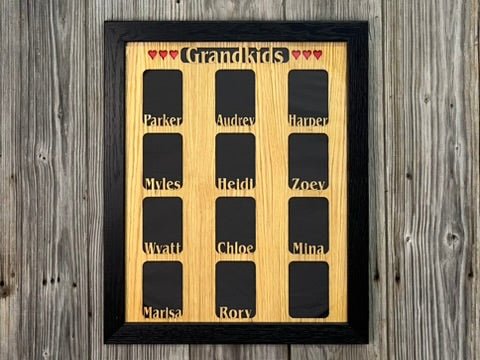 Grandkids Name Picture Frame 16"x20" - Legacy Images - Picture Frames - 16x20 picture frame custom grandkids family laser engraved
