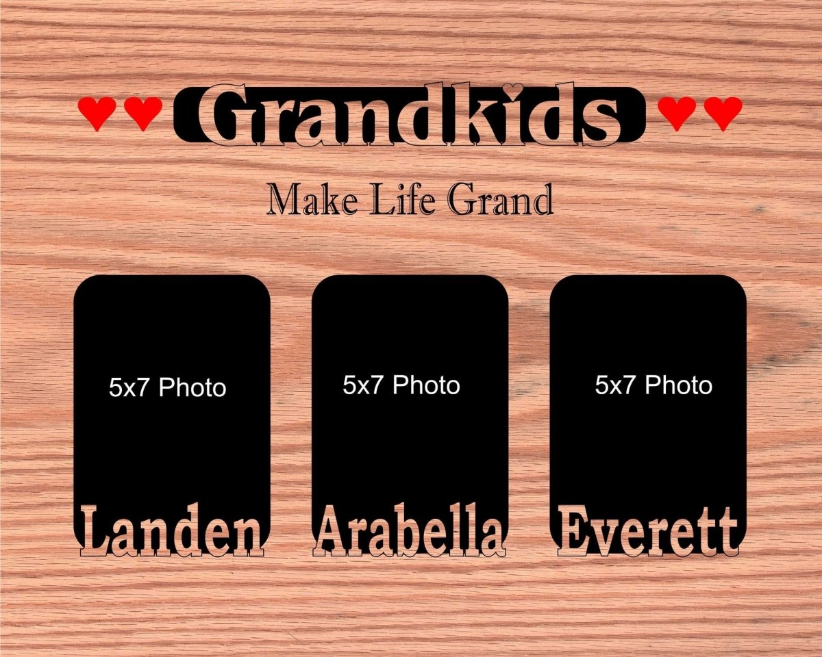 Grandkids Name Picture Frame 16"x20" - Legacy Images - Picture Frames - 16x20 picture frame custom grandkids family laser engraved