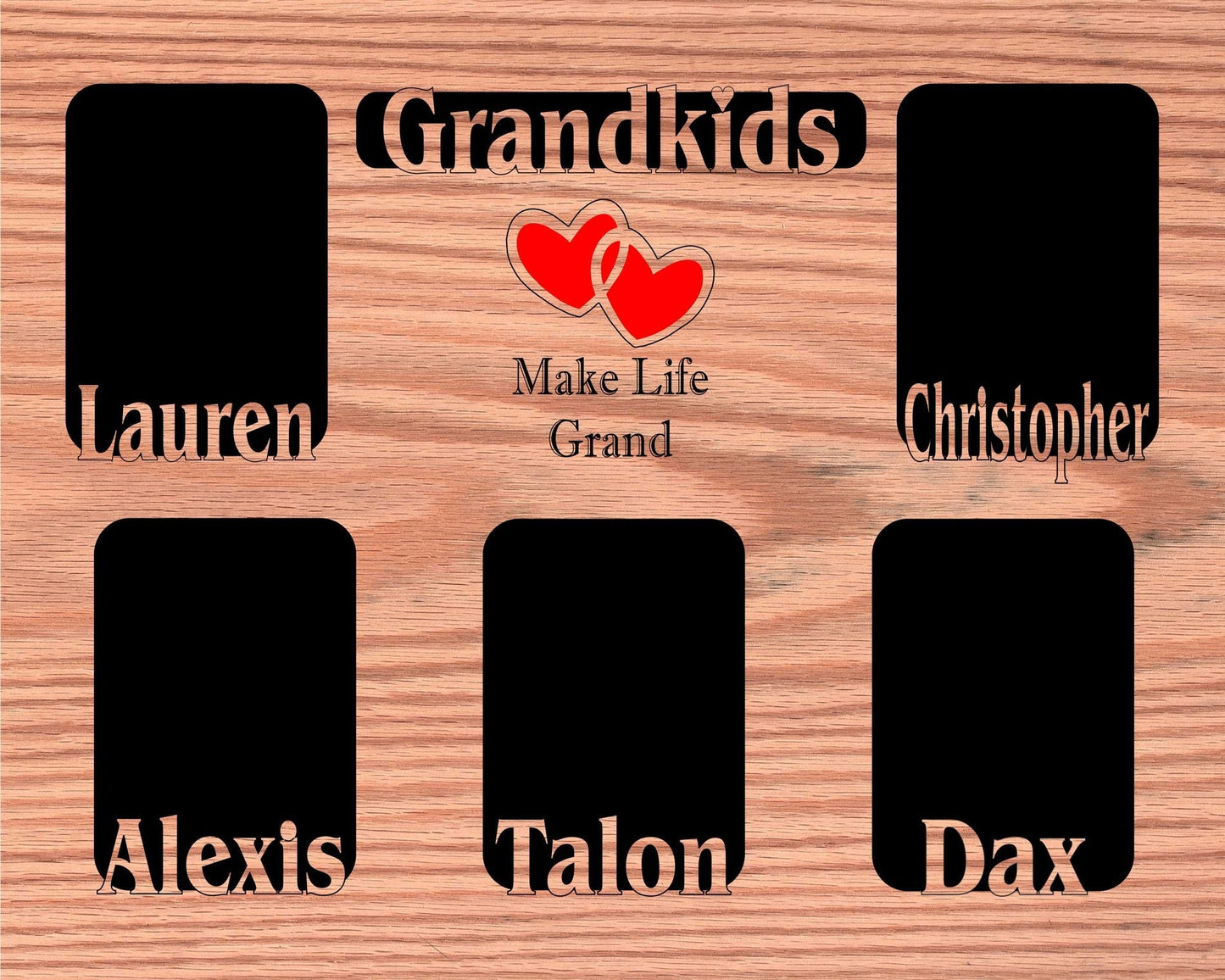 Grandkids Name Picture Frame 18x24 - Legacy Images - 18x24 picture frame custom grandkids family laser engraved