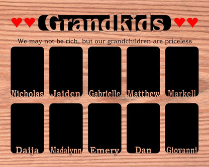 Grandkids Name Picture Frame 18x24 - Legacy Images - 18x24 picture frame custom grandkids family laser engraved