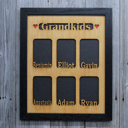 Grandkids Name Picture Frame 18x24 - Legacy Images - 18x24 picture frame custom grandkids family laser engraved